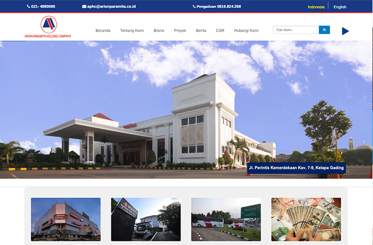Homepage Website Arion Paramita Holding