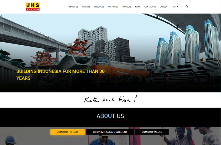 Homepage Website JHS Sytem
