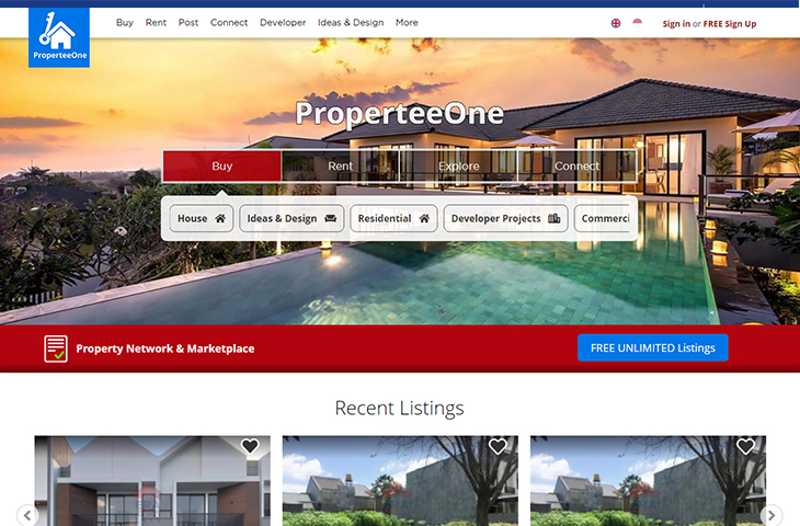 Homepage Website ProperteeOne